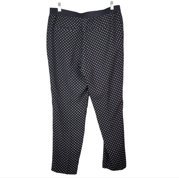 Ann Taylor Spring Summer Thin Flowy Dark Blue Floral Pants With Pockets Size 6 - Picture 4 of 15